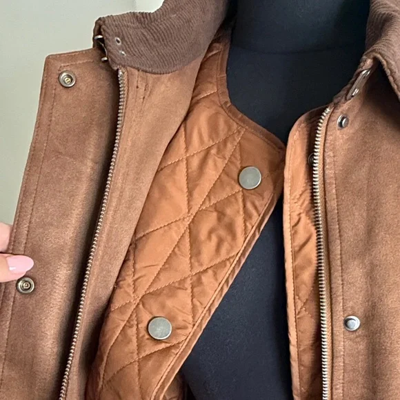 Anthropologie Women’s Brown Faux Suede Twofer Jacket - Medium - Picture 9 of 15